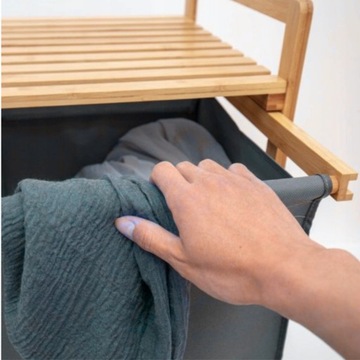 ДВОЙНАЯ БАМБУКОВАЯ КОРЗИНА ДЛЯ БЕЛЬЯ 80Л ОТДЕЛЬНО СТОЯЩАЯ КОРЗИНА LOFT Premium