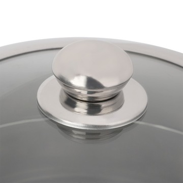 Однослойный горшок из нержавеющей стали диаметром 28 см.