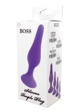 SILIKONOWY KOREK ANALNY Z PRZYSSAWKĄ BOSS MEDIUM