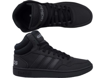 КРОССОВКИ МУЖСКИЕ ADIDAS HOOPS MID GV6683, ЧЕРНЫЕ