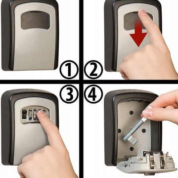 METALOWY sejf na klucze skrzynka szafka kasetka MOCNA skrytka z szyfrem kod