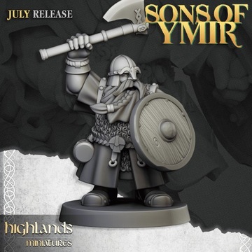 Dwarf Warrior with Axe and Shield 4