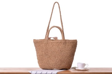 КОРЗИНА, СУМКА НА ПЛЕЧЕ ИЗ РАФИИ + ШАРФ