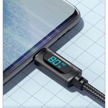 Кабель для быстрой зарядки, 2 м — USB-USB-C в оплетке — Essager 100 Вт со светодиодом