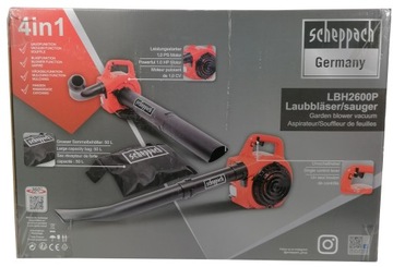 Пылесос Scheppach LBH2600P с измельчителем + воздуходувкой для мешков 50 л.