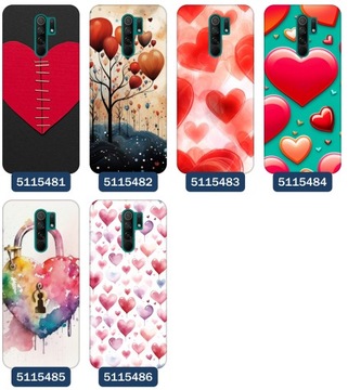 Чехол для Xiaomi Redmi 9 Heart Designs Red Hearts Love