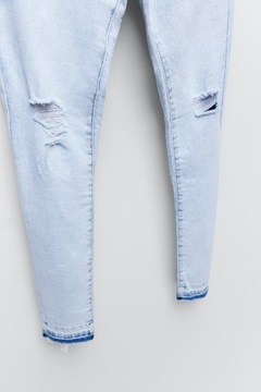 Zara spodnie jeansy niebieskie rurki skiny rozm.40