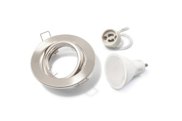 ZESTAW OPRAWA HALOGENOWA RUCHOMA SATYNA + ŻARÓWKA LED 1.5W + GU10 6000K