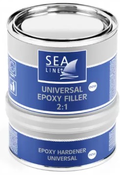 ШПАТЛЕВКА ЭПОКСИДНАЯ SEA-LINE UNIVERSAL UNIVERSAL 2:1 МАТОВАЯ СЕРАЯ 750г