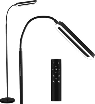 ŚCIEMNIALNA LAMPA STOJĄCA PODŁOGOWA CZARNA DO CZYTANIA PILOT 175CM
