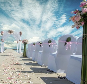 БЕЛЫЙ СВАДЕБНЫЙ БАНКЕТНЫЙ ЧЕХОЛ ДЛЯ СТУЛА