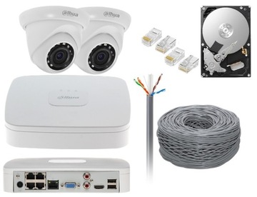 ZESTAW MONITORINGU IP DAHUA 2 KAMERY PoE IR30 4MPX