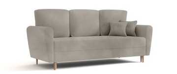 Kanapa ASTRID beżowa do salonu welurowa sofa RIBES