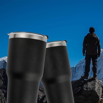 KUBEK TERMICZNY NA WODĘ TERMOS SAMOCHOD ZE STALI NIERDZEWNEJ Z SŁOMKĄ 30OZ