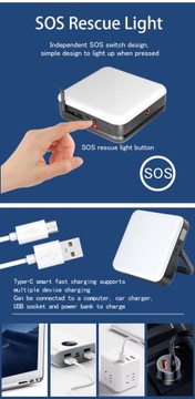 lampa kempingowa z power bankiem 135000mah USB-C