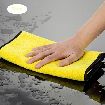 3x универсальных полотенца из микрофибры для мытья автомобилей.