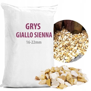 Kamienie Ozdobne Żółte Grys GIALLO SIENNA 25KG