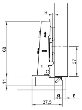 3D петля Hafele усилие Metalla+ с тормозом+передним мимом