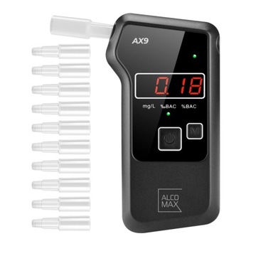 ALKOMAT ELEKTROCHEMICZNY Z PLATYNĄ BEZ KALIBRACJI DOKŁADNY LCD +10 USTNIKÓW