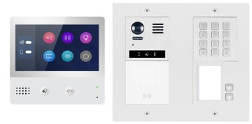 WIDEODOMOFON VIDEODOMOFON ZAMEK SZYFROWY KARTY RFID DOMOFON DWURODZINNY 7''