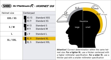 ЦЕНТРАЛЬНАЯ ВСТАВКА SHOEI XL9 ДЛЯ ШЛЕМА J-WING, HORNET DS, RJ PLATINUM R