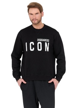 DSQUARED2 Czarna męska bluza z dużym logo ICON S