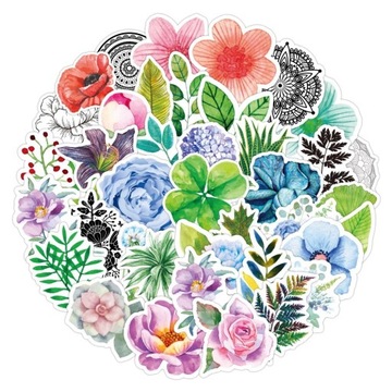 Водостойкие НАКЛЕЙКИ MIX ROSE TOP STICKERS 50 шт.