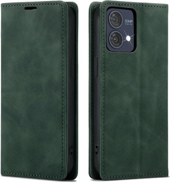 МАГНИТНЫЙ КОЖАНЫЙ ЧЕХОЛ ДЛЯ MOTOROLA MOTO G84 5G + СТЕКЛО