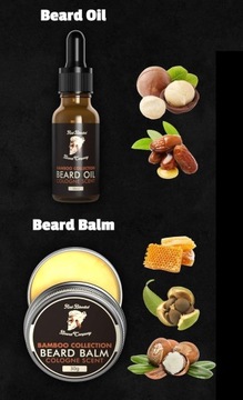 Набор для роста бороды, масло, бальзам, валик, аромат одеколона Red Blood.