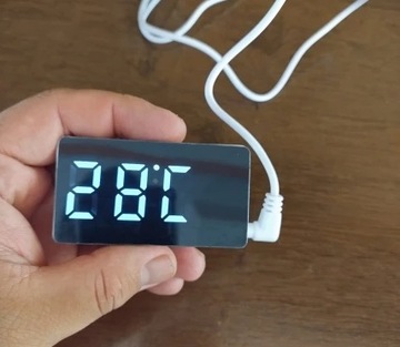 Мини-часы-термометр-будильник с USB-зеркалом