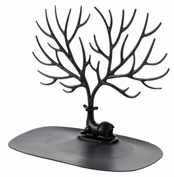 Stojak na biżuterię organizer jeleń drzewo czarny
