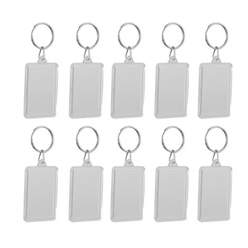 zr-10Pcs Keychain with Blank Photo 28 x49mm 3