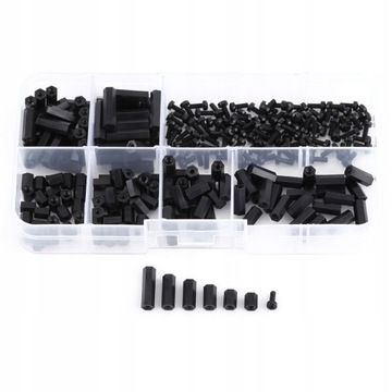 ZESTAW 250 SZTUK ŚRUB I TULEI DYSTANSOWYCH M3x 6mm - M3x 20mm