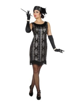 Strój Retro Kostium Lata 20 30 Flapper Gangster XS