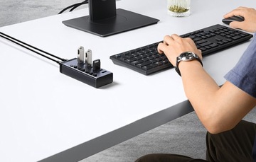 АДАПТЕР-концентратор UGREEN, РАЗДЕЛИТЕЛЬНАЯ СТАНЦИЯ 7 В 1, USB 3.0, 12 В, 5 ГБ/с, КАБЕЛЬ USB-C, 1 м