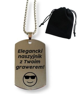 Nieśmiertelnik srebrny z własnym grawerem stalowy, elegancki