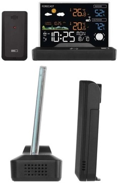 Беспроводная метеостанция, будильник, радиус действия 80 м, измеритель влажности.
