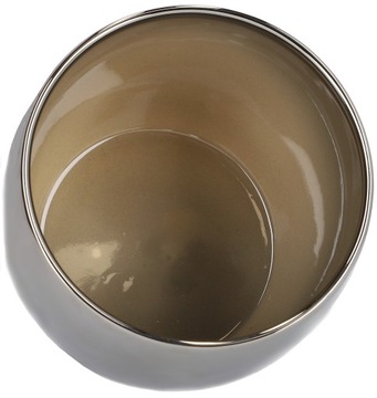 МАЛЕНЬКИЙ ЦВЕТОЧНЫЙ ГОРШОК С КЕРАМИЧЕСКОЙ КРЫШКОЙ СЕРЕБРЯНЫЙ ШАР 11 СМ