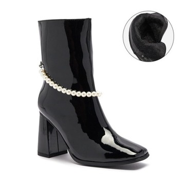 CZARNE BUTY OCIEPLANE BOTKI DAMSKIE RASSLA 40
