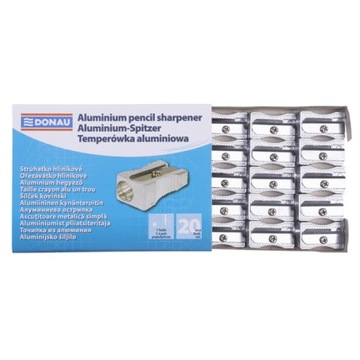 Temperówka DONAU aluminiowa pojedyncza srebrna