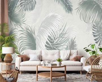 TAPETA ŚCIENNA FLIZELINA liście palmy monstera