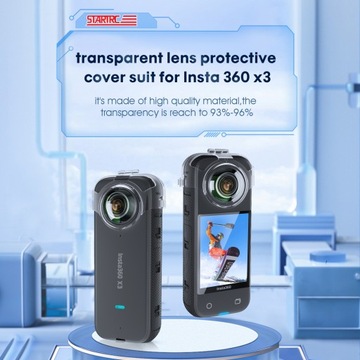 ПРОЗРАЧНАЯ КРЫШКА ОБЪЕКТИВА ДЛЯ INSTA360 X3