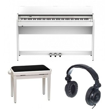 ROLAND F701-WH PIANINO CYFROWE + ŁAWA DREWNIANA + SŁUCHAWKI - ZESTAW
