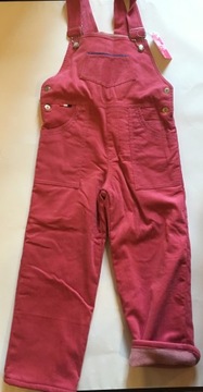 Ocieplane sztruksowe ogrodniczki 80 Różowe PROD PL