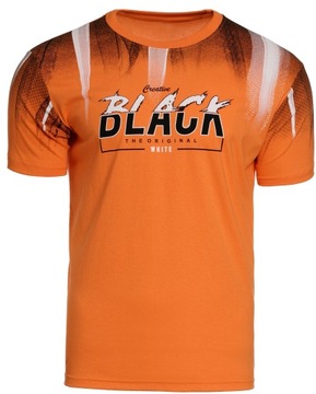 ZARIF T-SHIRT BLACK POMARAŃCZOWY ROZMIAR XXL