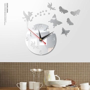 3D Stereo Wall Clock Mirror Sticker DIY Fashi