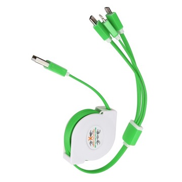 Выдвижной USB-кабель 3 в 1, адаптер для нескольких зарядных шнуров для iOS/type c/