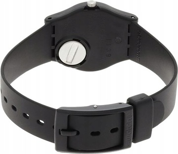 Swatch Zegarek unisex analogowy kwarcowy z plastikową bransoletką czarny