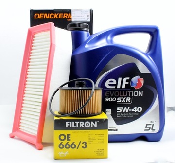 FILTRY + OLEJ ELF 5W40 RENAULT CLIO IV 0.9 1.2 TCE