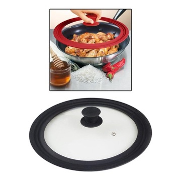 Uniwersalna Pokrywka do Patelni Hartowana Czarna_34cm